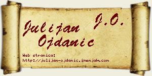 Julijan Ojdanić vizit kartica